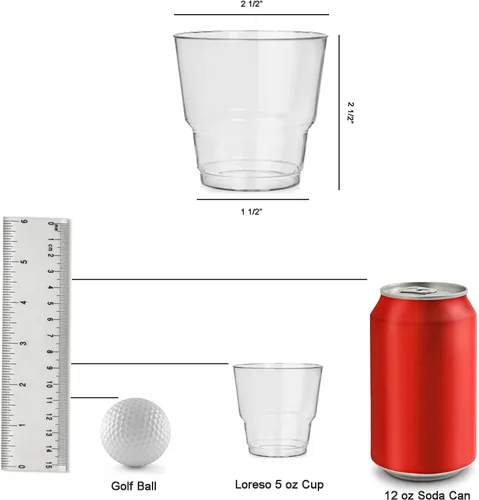 Miniatura 6 de Vasos pequeños de fiesta de 5 onzas, paquete de 96 unidades, plástico duro transparente, resistente, grado alimenticio para cócteles y bebidas