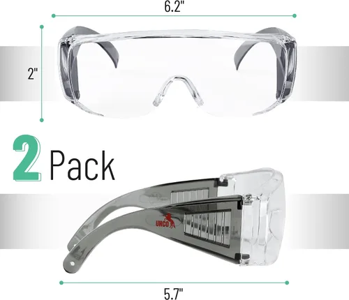 Miniatura 2 de UNCO - Gafas de seguridad sobre gafas, gafas protectoras, antiniebla, trabajo, gafas de seguridad sobre Negro