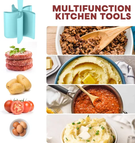 Miniatura 3 de 2 piezas de picadora de carne, molinillo de hamburguesa mejorado, picadora de carne premium resistente al calor para carne molida, herramienta
