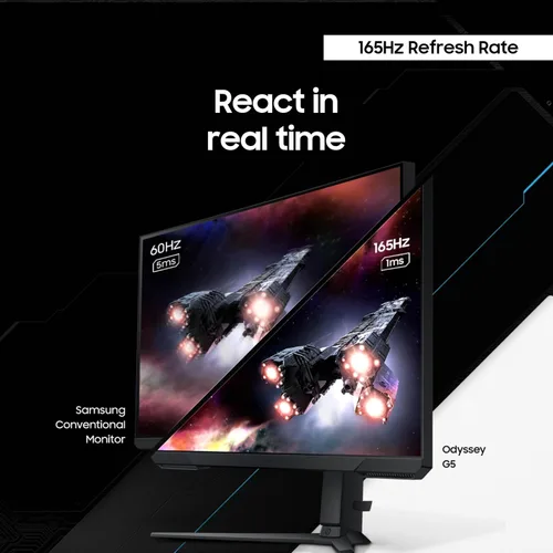Miniatura 3 de SAMSUNG Odyssey G51C Series QHD Monitor para juegos de 27 pulgadas, 165 Hz, 1 ms, pantalla VESA HDR10, AMD FreeSync Premium, ecualizador negro