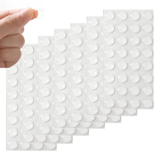 Miniatura 18 de Furnigear Parachoques para gabinete autoadhesivos de hule transparente suave - Parachoques para puerta de gabinete con puntos, topes de gabinete