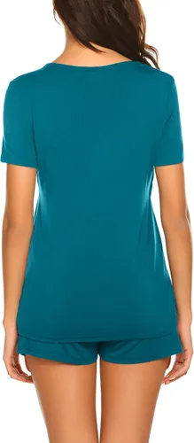 Miniatura 5 de Ekouaer - Conjunto de pijama de maternidad para el hospital o el hogar, con camiseta para lactancia y pantalón corto ajustable para el embarazo
