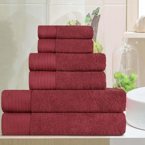 Miniatura 44 de Superior Juego de 6 toallas de 100% algodón egipcio de 500 GSM, 6 piezas, 2 caras, 2 manos, 2 toallas, ideal para baño, cocina o playa, de secado