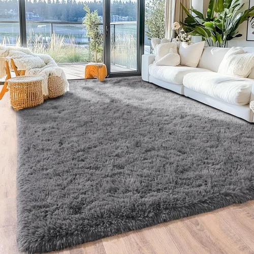 Miniatura 209 de Alfombras de área de 8x10 para sala de estar, alfombra shaggy grande ultra suave y esponjosa para dormitorio, alfombras de felpa mullida Blanco crema