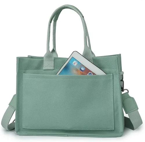 Miniatura 5 de Juoxeepy Bolsa de lona con múltiples bolsillos para mujer, bolsa de iglesia, bolsa de pañales con compartimentos