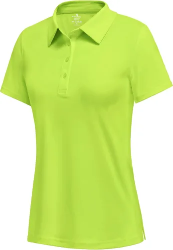 Miniatura 20 de PINSPARK Polo de golf de 4 botones para mujer, UPF 50+, secado rápido, atlético, camiseta de tenis con cuello, ajuste relajado