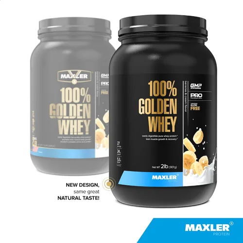 Miniatura 2 de Maxler Proteína de suero de leche 100% dorada, 0.94 onzas de proteína por porción, proteína de suero en polvo para antes del entrenamiento