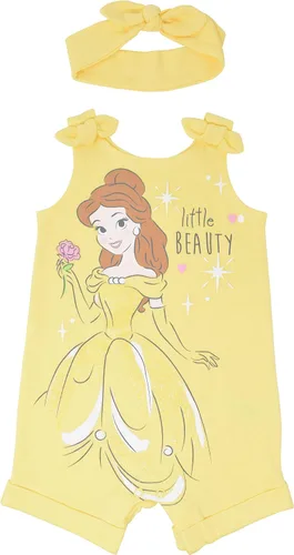 Disney Princesa Rapunzel Ariel Belle Jasmine Aurora - Mameluco y diadema para niñas recién nacidas hasta niños pequeños
