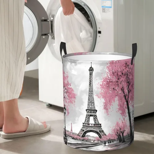 Miniatura 6 de Cesta redonda de acuarela para ropa sucia de ciervos bebés, cesta de almacenamiento para juguetes, organizador de ropa, para el hogar, baño