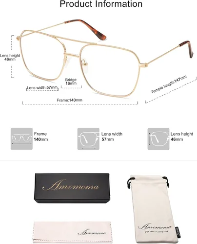 Miniatura 5 de AMOMOMA Paquete de 3 lentes de lectura retro para mujeres y hombres, estilo aviador, cuadrado, luz azul, computadora, lector de 1.50 2.00