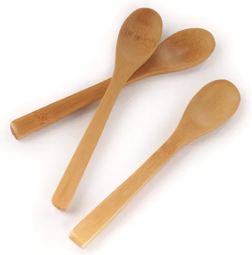 Miniatura 10 de BambooMN Cuchara de cena reutilizable de bambú sólido de 8 pulgadas, cubiertos de comedor, utensilios de cocina, 10 piezas
