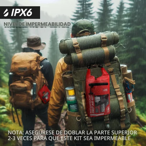 Miniatura 4 de Kit de primeros auxilios impermeable de 250 piezas, bolsa seca reflectante con tapa enrollable para barco, bolsas de emergencia, kit médico