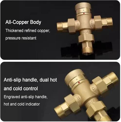 Miniatura 4 de Thermostatic Mixing, Temperature Constant, Shower Temperature Constant, Brass Material, NPT Thread, Celsius Mark, For Wash Basins, Showers