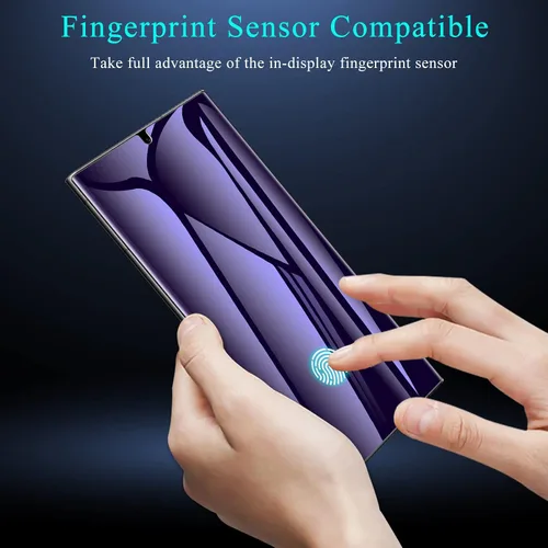 Miniatura 3 de LYWHL [Paquete de 2+2] Protector de pantalla para Samsung Galaxy S22 Ultra [Compatible con identificación por huella dactilar] Protección antiluz
