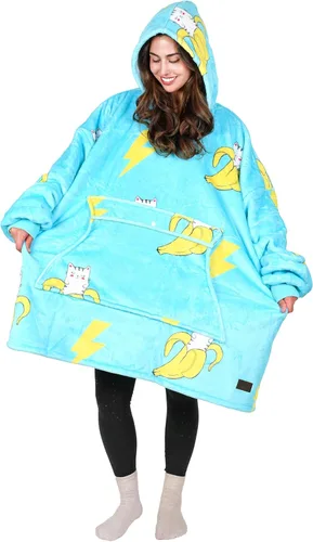 Miniatura 33 de Tirrinia Sudadera Manta de Gran Tamaño con Capucha, Mantas Sherpa Esponjosas Vestibles, Manta Sudadera Reversible y Acogedora, Regalo para Adultos #