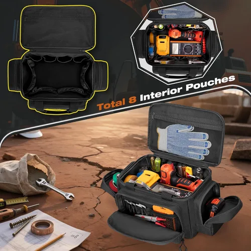 Miniatura 2 de Pequeña bolsa de herramientas con parte inferior antifricción, bolsa táctica de 12 pulgadas para hombres, organizador de almacenamiento
