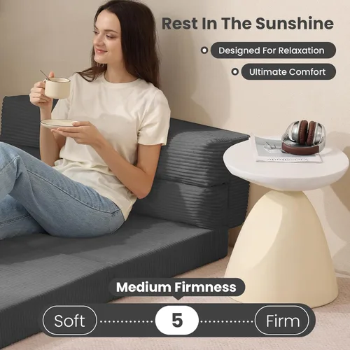 Miniatura 4 de JUIKURY Sofá cama plegable, silla cama convertible con almohada, colchón plegable, sofá cama de dos en uno, sofá cama extraíble portátil, silla cama