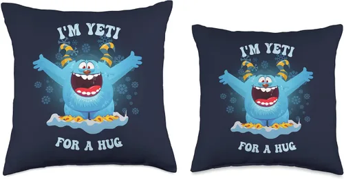 Miniatura 3 de Family Matching Pajamas Yeti Snowman Christmas Cute Yeti for a Hug Winter Christmas Snowman - Almohada para niños, 16 x 16 pulgadas, multicolor