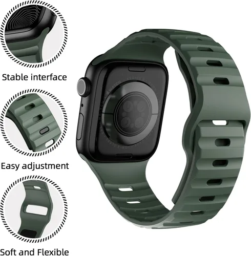 Miniatura 2 de Correa de silicona impermeable compatible con Apple Watch Ultra de 49mm 46mm 45mm 44mm 42mm 41mm 40mm 38mm, bandas deportivas para hombres y mujeres