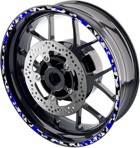 Miniatura 17 de MC MOTOPARTS Pegatinas de llanta exterior de 17 pulgadas C02B compatibles con YZF R125 MT125 MT07 MT10 MT25 FZ25 MT03 (azul)
