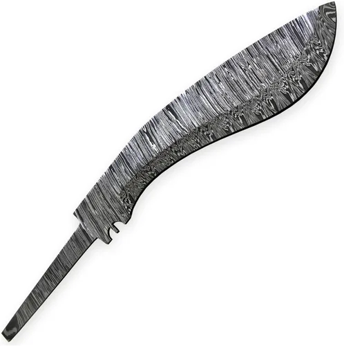 Miniatura 3 de Cuchillo de caza de hoja en blanco de acero de Damasco forjado a mano personalizado Kukri Bowie Blade Damasco Billet Camping, supervivencia