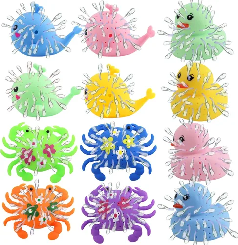 Miniatura 8 de 3 piezas de juguete de piscina de pulpo, juguete sensorial para aliviar el estrés, juguetes flotantes para niños, juguetes de agua de playa