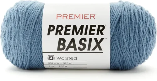 Miniatura 26 de Premier Yarns Basix, hilo de estambre sólido, hecho de acrílico, hilo ideal para ganchillo y tejer, Pecan, 359 yardas 1115-35 Pecan