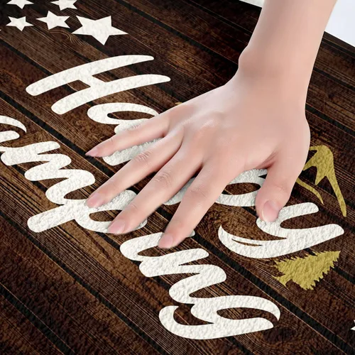 Miniatura 4 de Feelyou Alfombras de baño para cámper, alfombras de baño para campamento feliz, para ducha, tina, caravana, camping, baño, antideslizantes