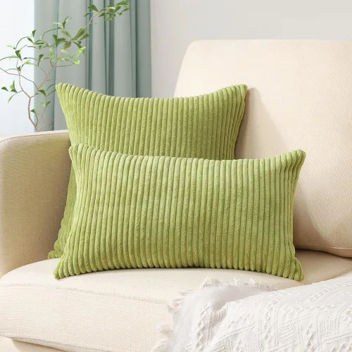 Miniatura 101 de Artscope Fundas de Almohada de Pana a Rayas Acogedoras Súper Suaves Decorativas Cuadradas Fundas de Cojín para Sofá Sillón Dormitorio Decoración