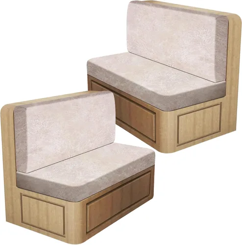 Miniatura 19 de ANARACHON Fundas de cojín elásticas con aspecto de cuero para caravana, fundas de cojín para asiento de cabina de caravana