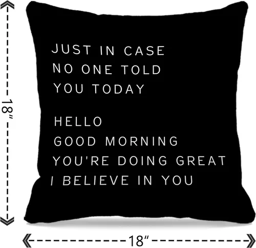 Miniatura 5 de Nogrit Fundas de almohada inspiradoras de 18 x 18 pulgadas, regalos para mujeres y hombres, regalos de aliento y motivacionales, por si acaso nadie