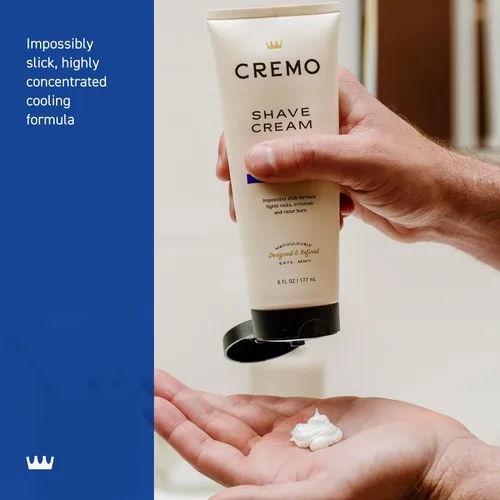 Miniatura 4 de Cremo Crema de afeitar, crema de afeitado refrescante de grado barbero, crema de afeitar increíblemente superior ultra-deslizante para hombres