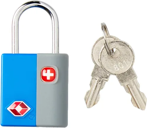 Miniatura 2 de SwissGear Cerraduras de equipaje de viaje aprobadas por la TSA, juego de 2 mini cerraduras con 2 llaves, azul, talla única