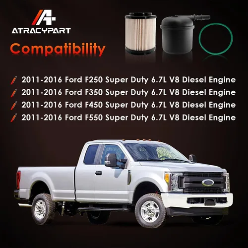 Miniatura 2 de Separador de agua con filtro de combustible diésel de 6.7 Power-stroke │Reemplazo para motores diésel Ford F250 F350 F450 F550 Super Duty V8