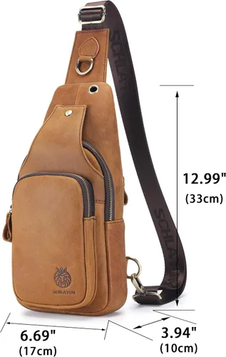 Miniatura 173 de LUKZIJAES Bolso bandolera de cuero genuino para hombre