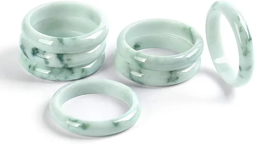 Miniatura 2 de HSUMING Pulsera de jade chino con flores flotantes verdes de piedra natural para mujer, A0001