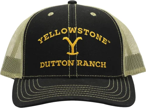 Miniatura 2 de Yellowstone Dutton Ranch Logo Gorra de camionero de espuma negra para hombre, Multi colorido