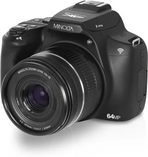 Miniatura 3 de Minolta Cámara digital de enfoque automático de 64 megapíxeles con zoom óptico de 10x, video 4K Ultra HD y disparo macro, paquete con tarjeta