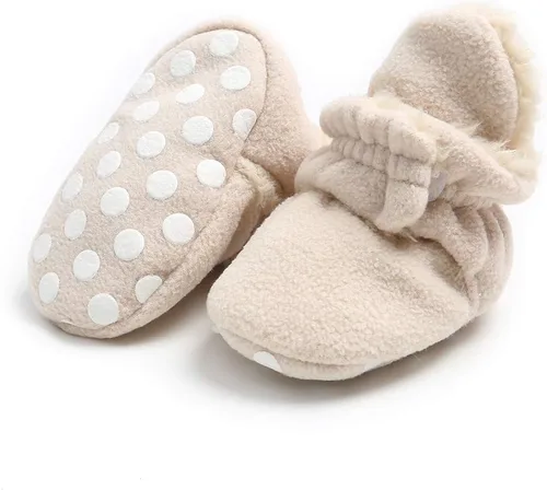 Miniatura 5 de Ohwawadi - Calcetines de forro polar para bebé o niña, suaves y calientes, botas o zapatos para bebés recién nacidos, con estilos de dibujos