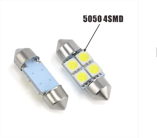 Miniatura 3 de 6 bombillas LED súper blancas de 1.220 in 4SMD 5050 para placa de matrícula, cúpula, mapa, maletero, luz LED (6)