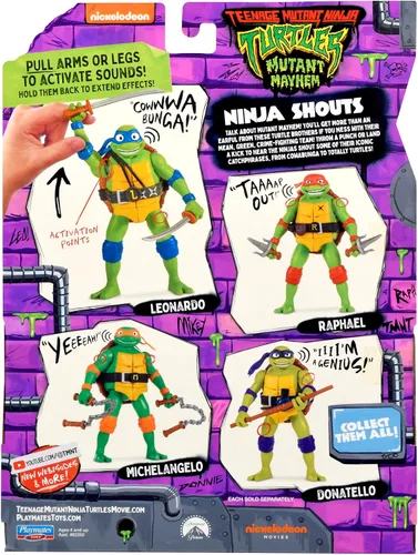 Miniatura 6 de Teenage Mutant Ninja Tortugas: Mutant Mayhem 5.5" Raphael Deluxe Ninja Shouts Figura por Playmates Toys