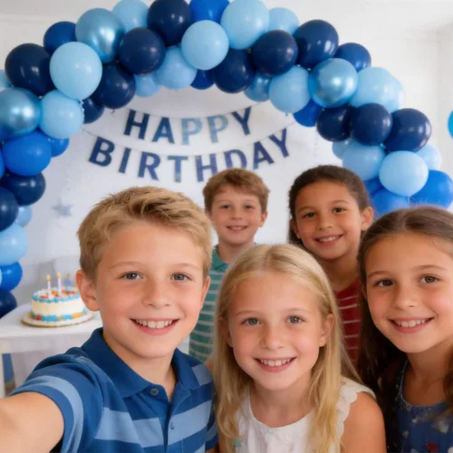 Miniatura 5 de 68 globos azules metálicos, kit de globos azul cromado de 12 pulgadas, globos de látex azul marino perla claro macarrón para decoración