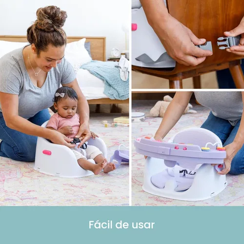 Miniatura 9 de Infantino Asiento y elevador de descubrimiento 3 en 1, con música y luces, asiento elevador para niños pequeños para mesa de comedor o silla