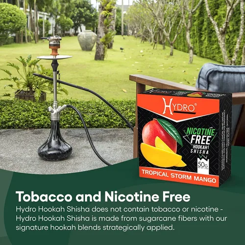 Miniatura 2 de Hydro Paquete de sabores de hookah - Sin tabaco y sin nicotina Shisha, Arándano, Fresa, Mango - Natural, duradero, sabor suave, paquetes de 50