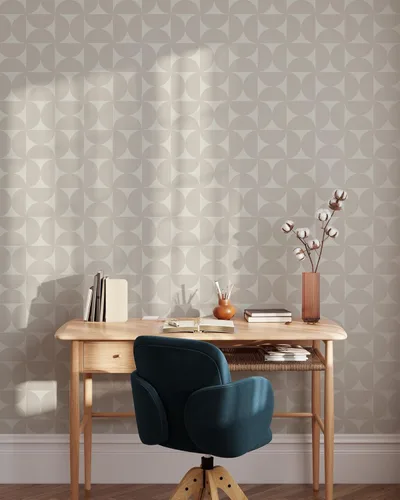 Miniatura 4 de Papel tapiz moderno semi círculos, papel tapiz autoadhesivo extraíble escandinavo, diseño minimalista geométrico