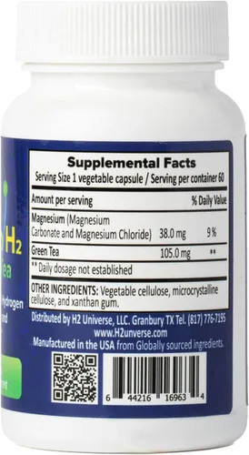 Miniatura 3 de True Nano H2 con té verde de H2 Universe Hidrógeno molecular con nanoburbujas de hidrógeno activo, aumenta la energía, potente antioxidante 60