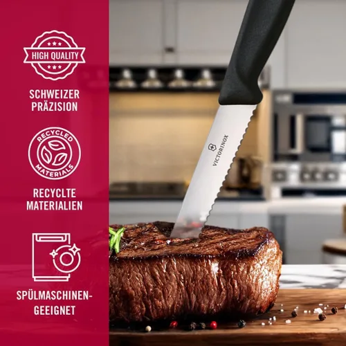 Miniatura 3 de Victorinox Swiss Classic - Juego de carne de 6 piezas (4½ pulgadas con punta de lanza dentada), color negro, 4.25 x 0.5 x 0.5 pulgadas, multicolor