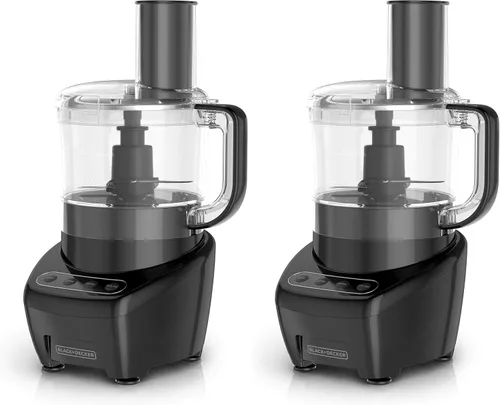 BLACK+DECKER Procesador de alimentos y picador de verduras, hoja de acero inoxidable, capacidad de 8 tazas, potencia de 450 W con accesorios para