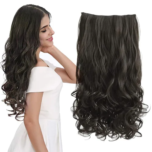 Miniatura 47 de REECHO Extensiones de cabello rubio, extensiones de una pieza con clip de 20" para mujer, extensiones de cabello sintético suave y natural con ondas