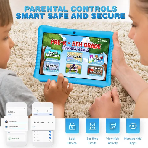 Miniatura 4 de Contixo K102 - Paquete de tabletas para niños de 10 pulgadas, auriculares inalámbricos para niños, 32 GB, aplicaciones educativas de aprendizaje